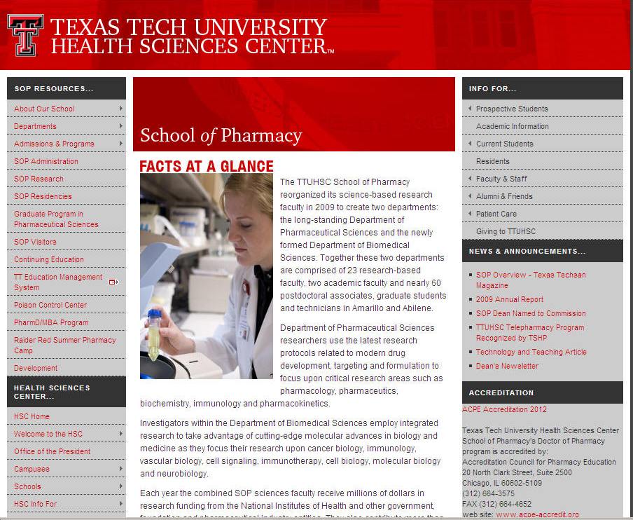 Texas Tech University Health Sciences Center School of Pharmacy