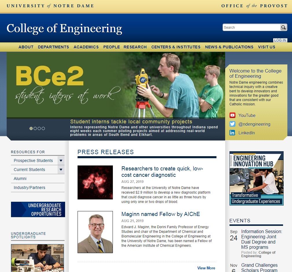 The College of Engineering at University of Notre Dame