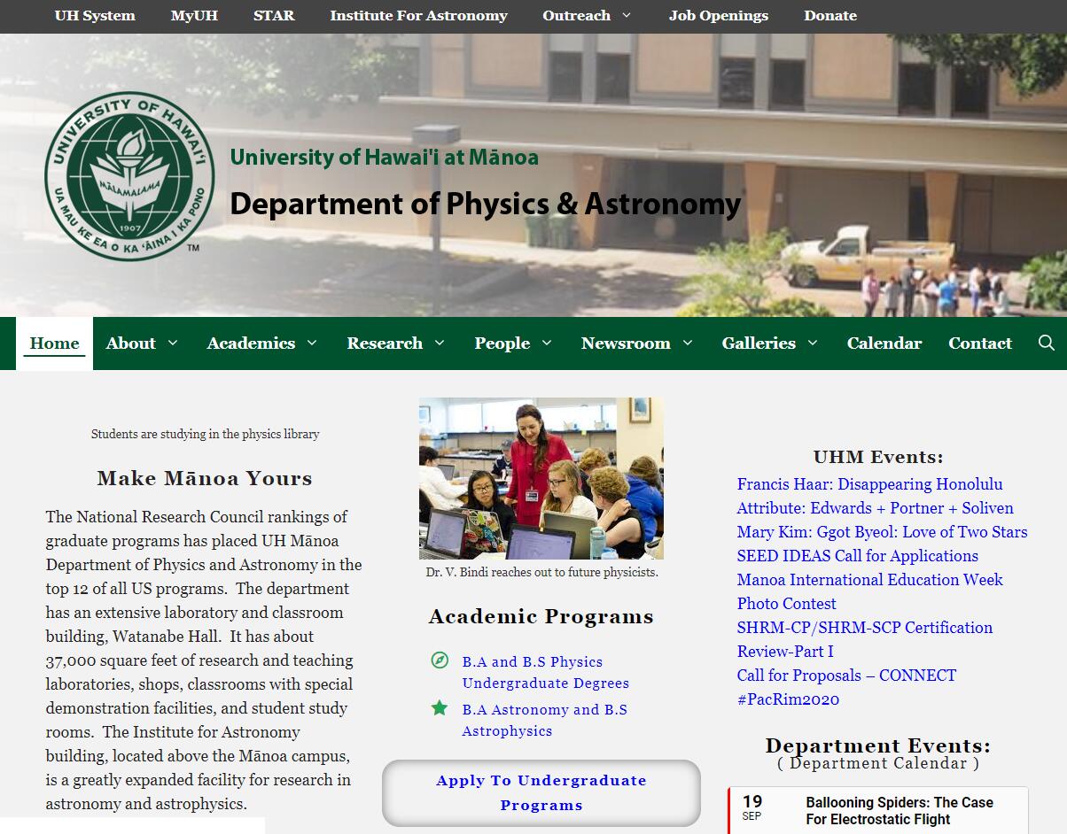 Top Physics Schools in Hawaii