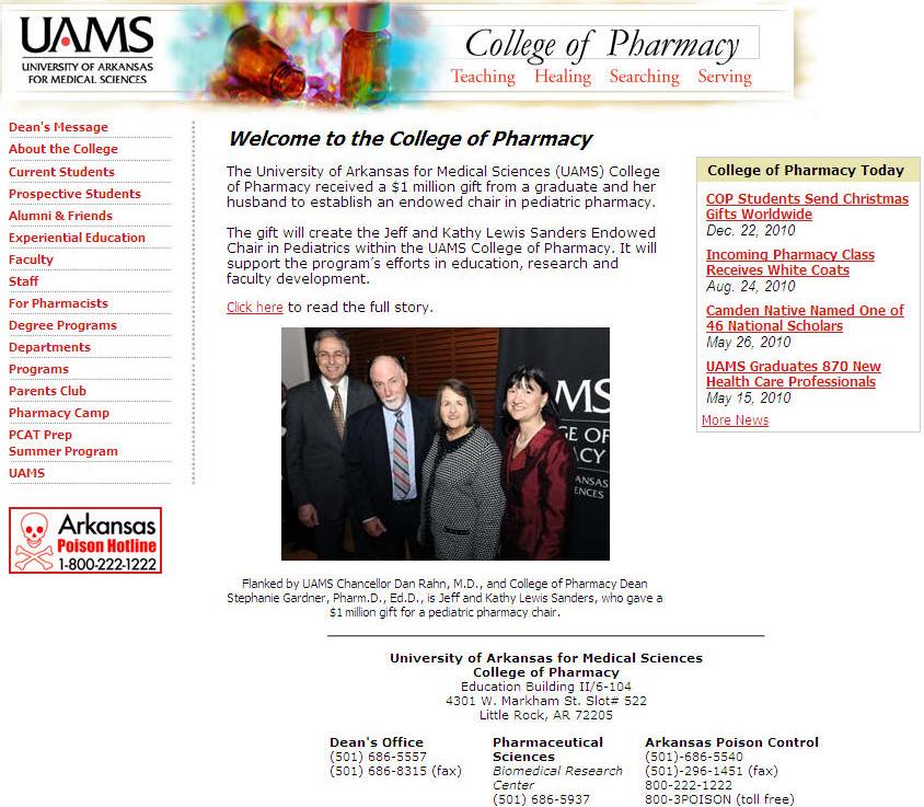 University of Arkansas for Medical Sciences College of Pharmacy