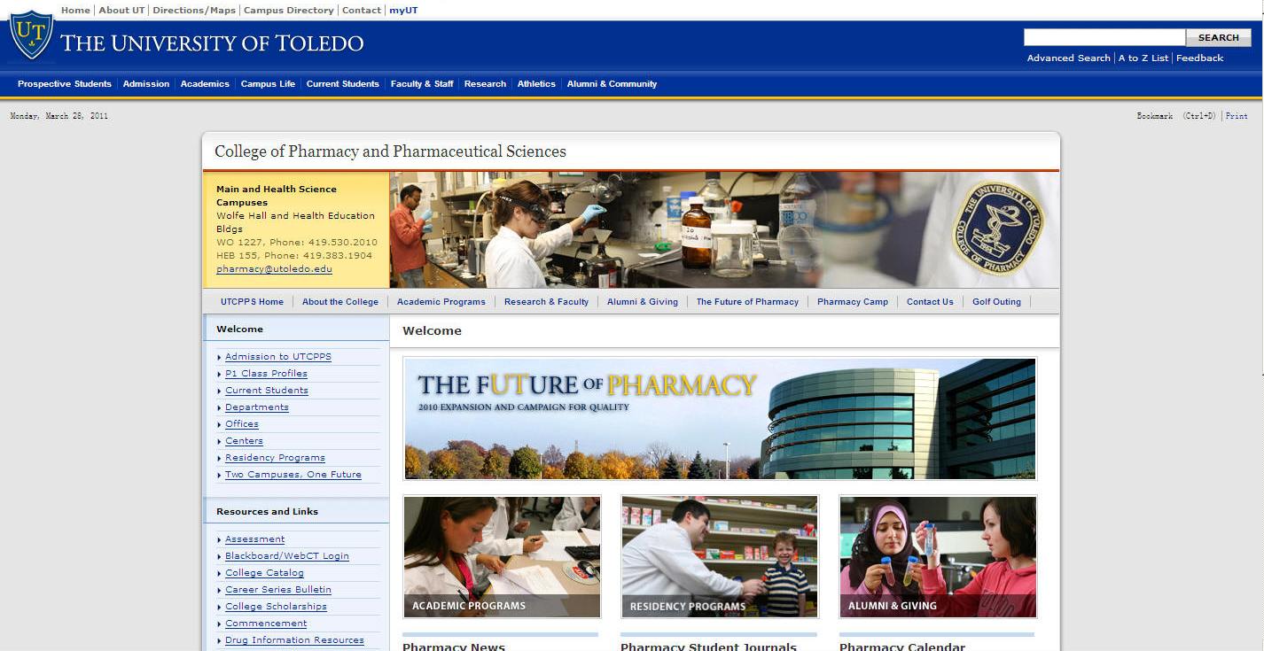 University of Toledo College of Pharmacy and Pharmaceutical Sciences