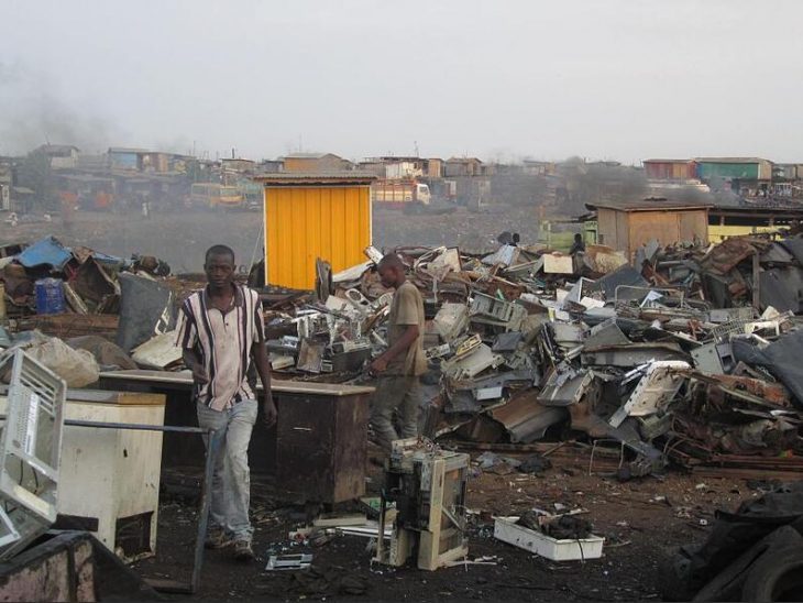 Electronic scrap yard in Agbogbloshie in Accra