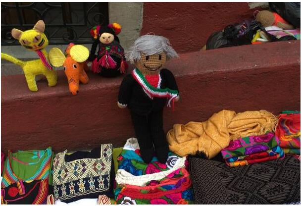 President Andrés Manuel López Obrador as a souvenir on a street market