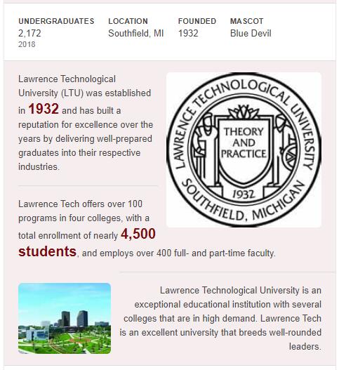 Lawrence Technological University History