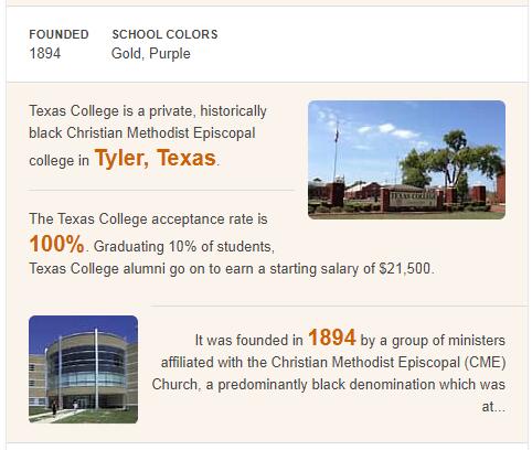 Texas College History