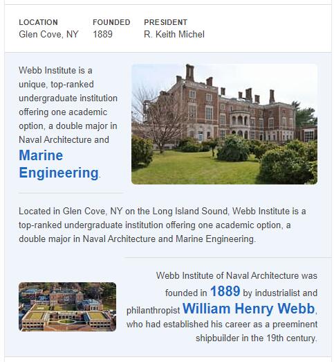 Webb Institute History