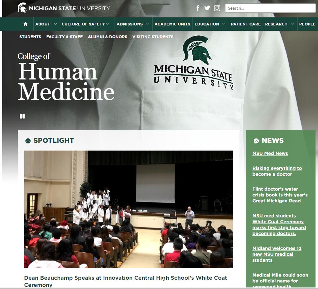 The College of Human Medicine at Michigan State University Admissions Statistics and Rankings