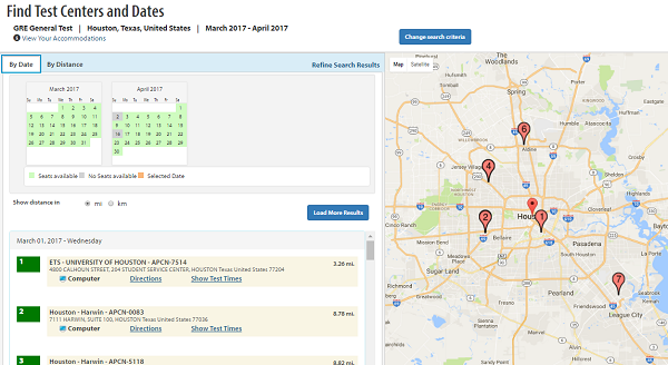 GRE Test Centers in Wisconsin