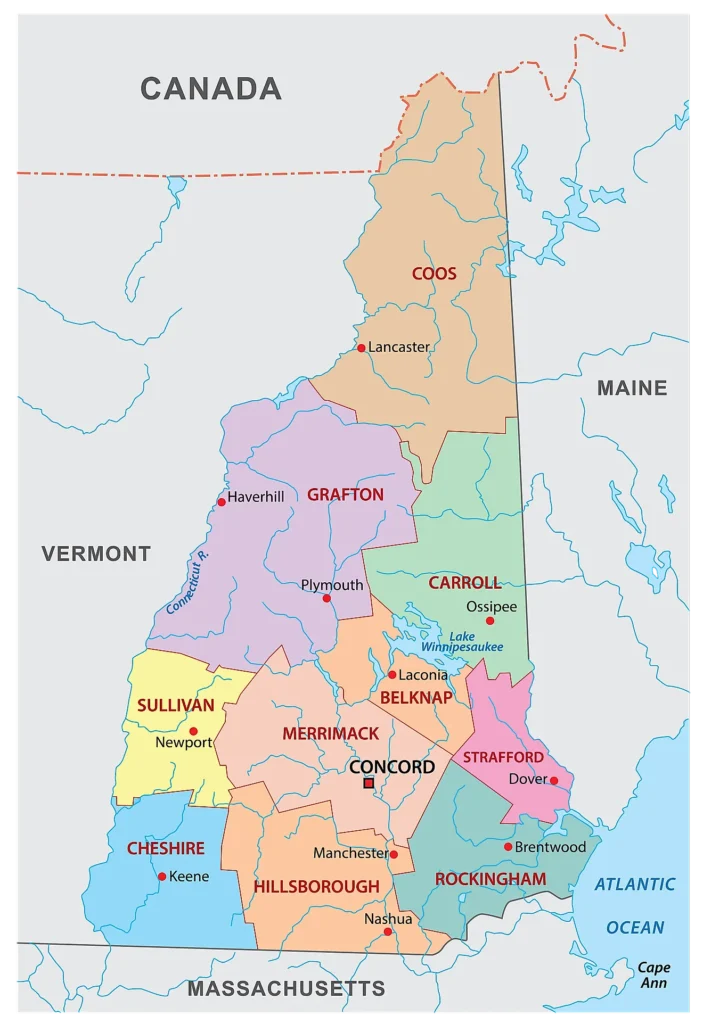 Largest Counties in New Hampshire